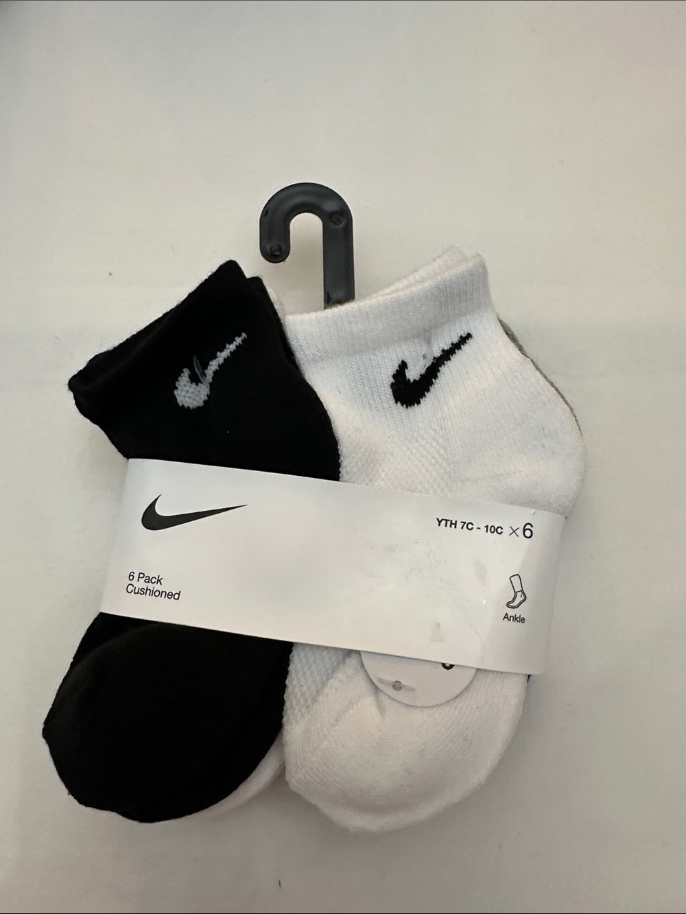 Nike Kids Cushioned Ankle Socks - Black & White